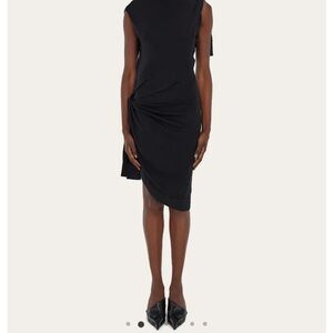 Ferragamo black draped dress